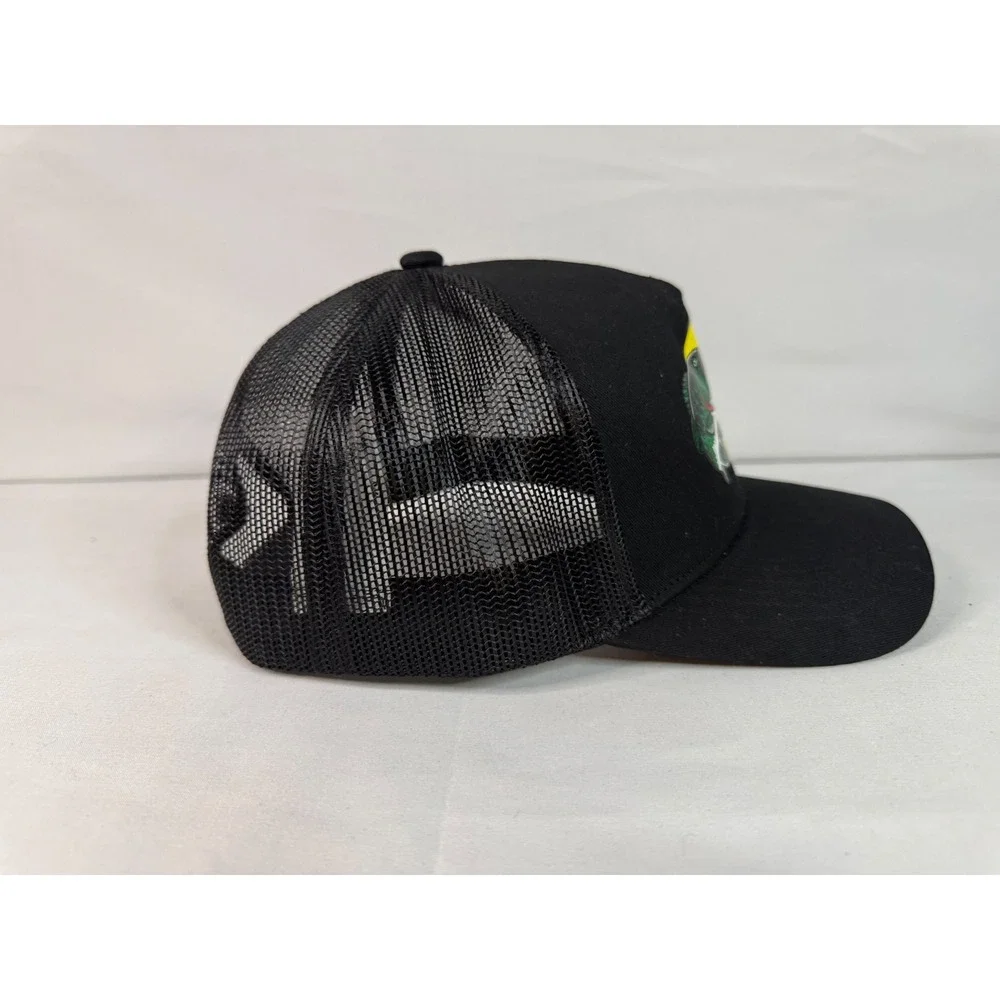 Bass Pro Shops Mesh Back Trucker Hat Black Snapback Fishing Cap NWOT
